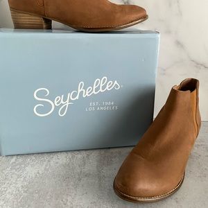 Brown Tan Seychelles Leather Booties -Ankle Boots Size 9 1/2 Very Good Condition